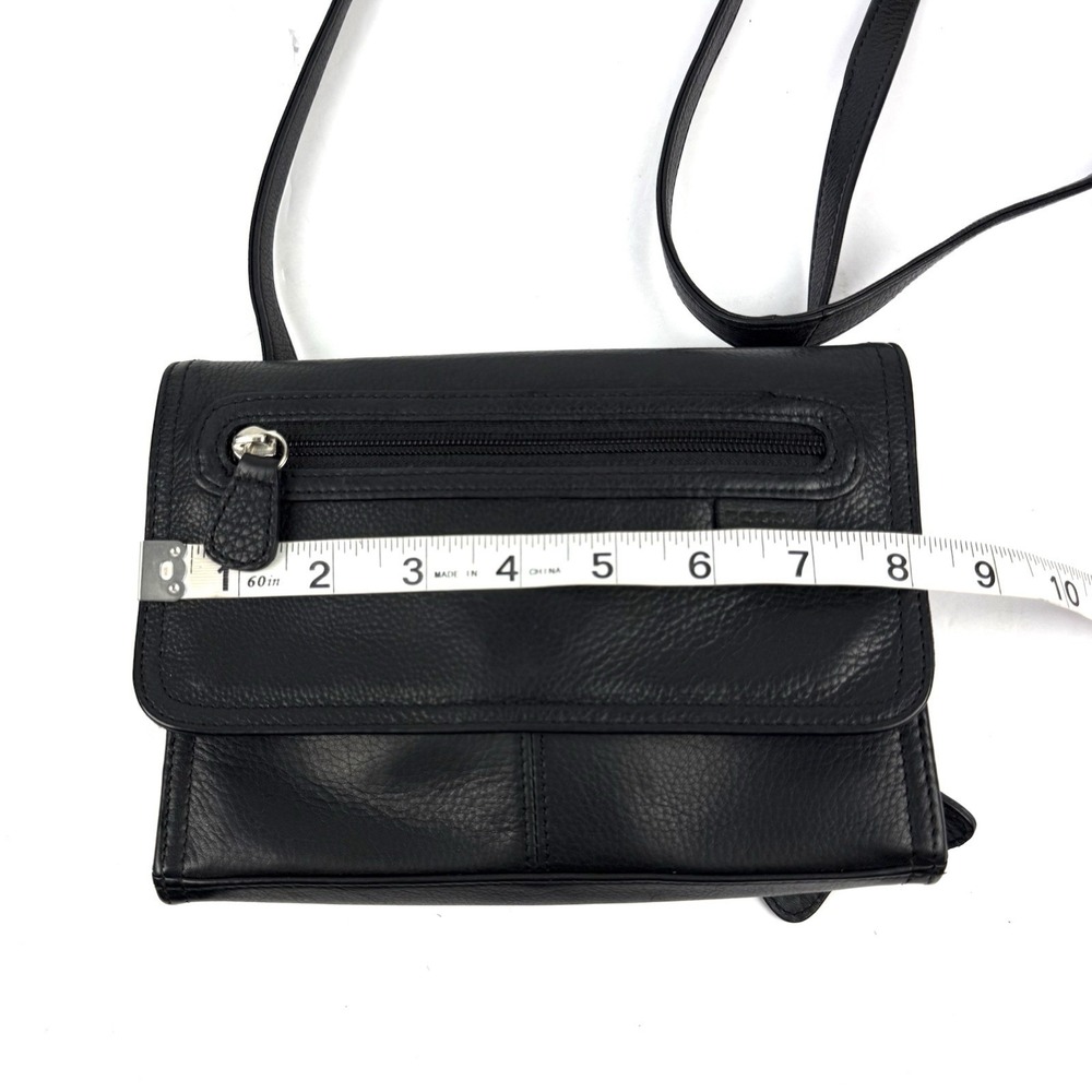 Fossil Crossbody Bag Black Leather Handbag Organizer Travel Classic City Chic - Picture 8 of 10